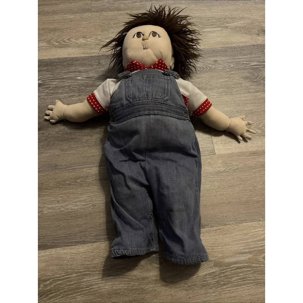 Vintage 80s Handmade Soft Sculpted Cloth Doll 24